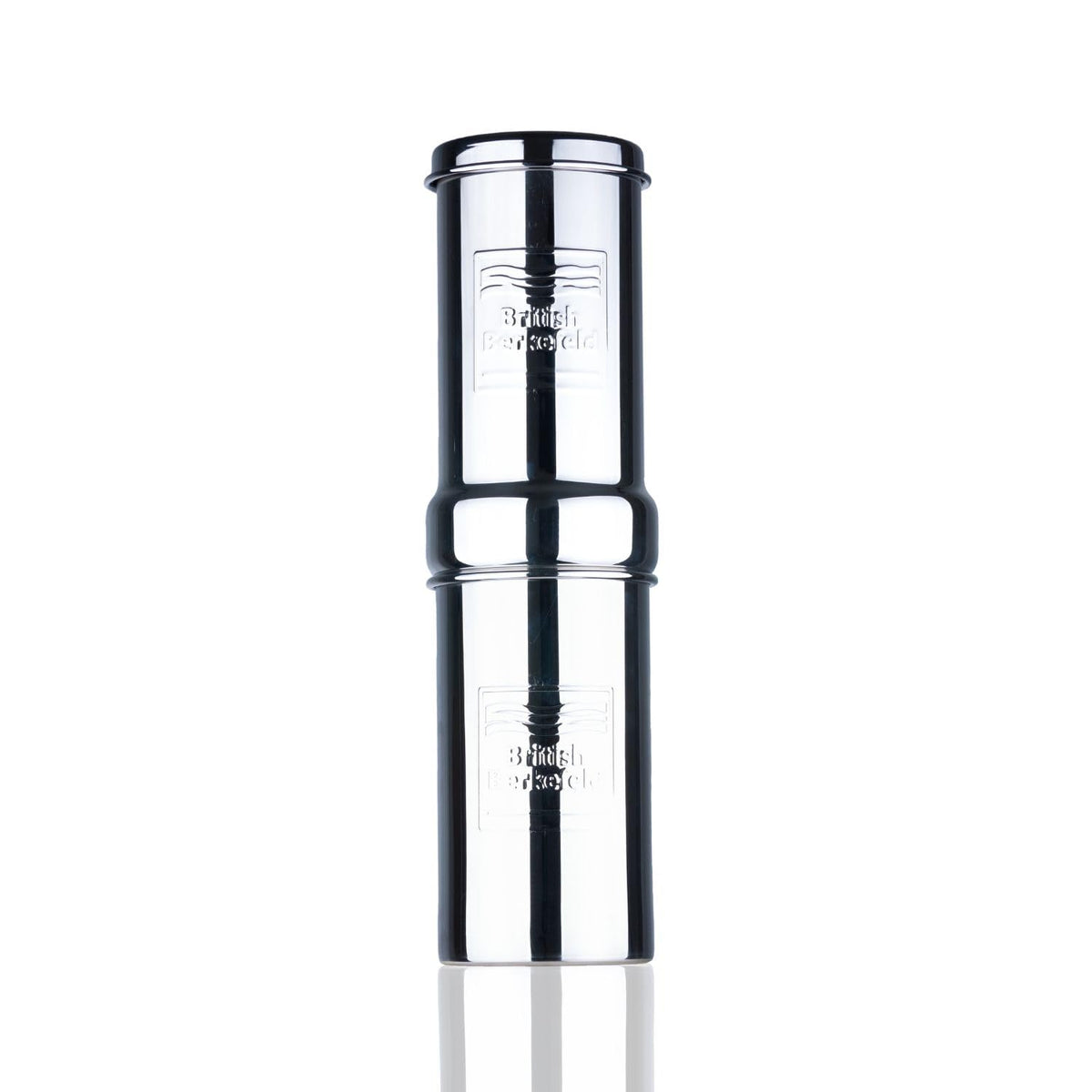 Doulton gravity filter upper chamber prepares untreated water for drinking.