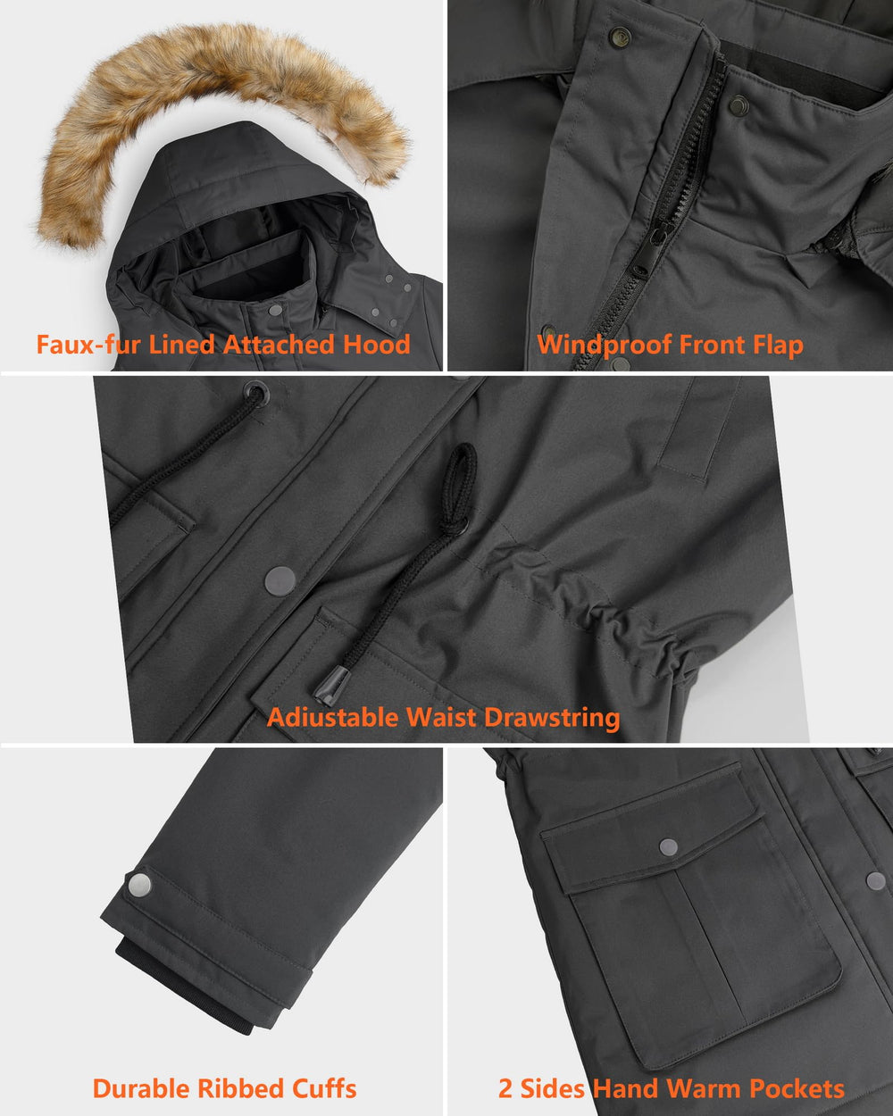 Doubern Official graphene heated parka waterproof fabric close-up for protection