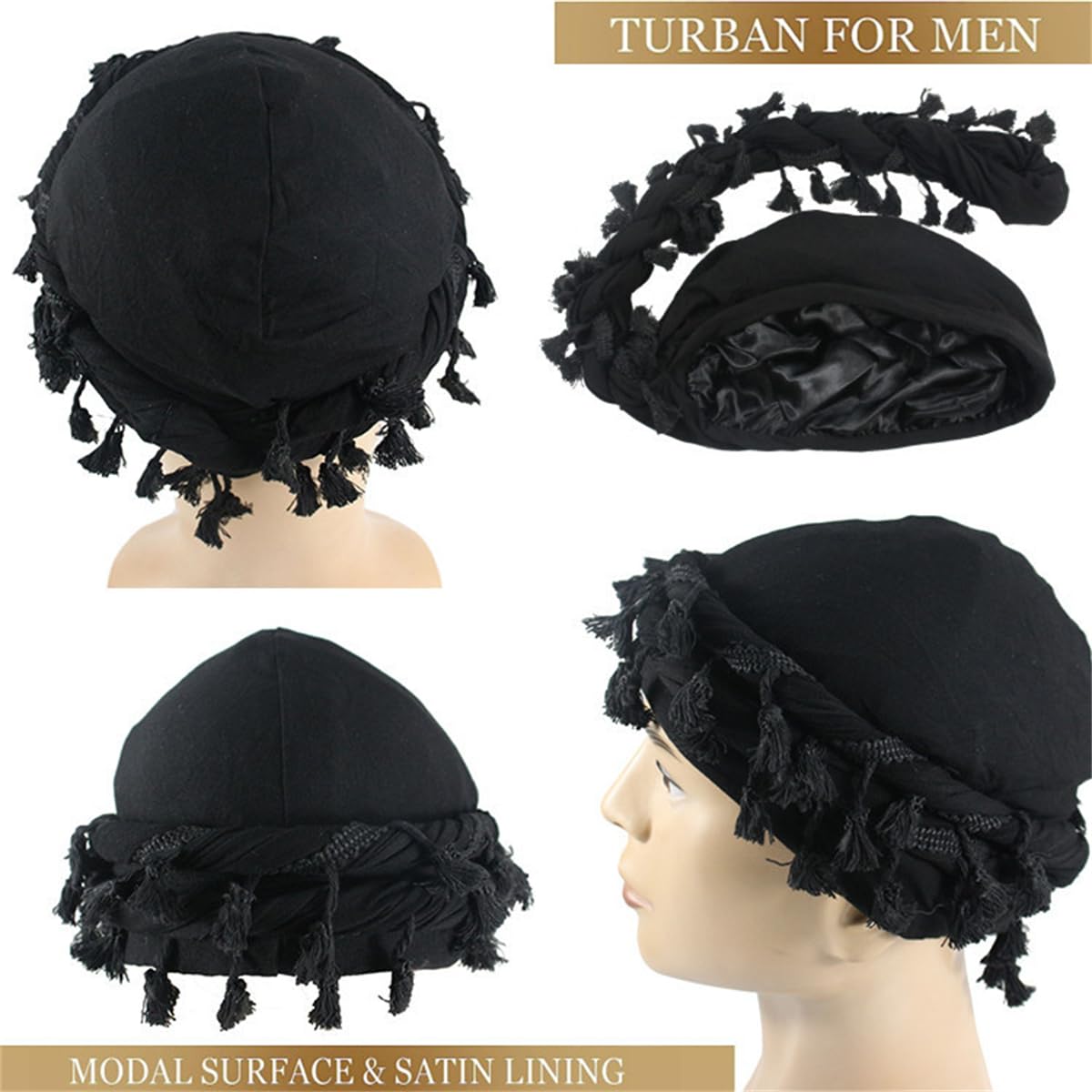DouuYuhet satin-lined turban delivers smooth, hair-friendly comfort.