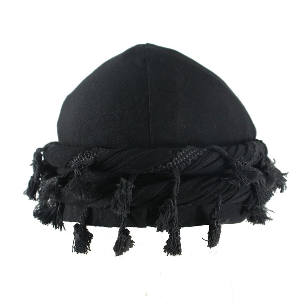 DouuYuhet men turban halo head wrap in black for secure all-day wear.