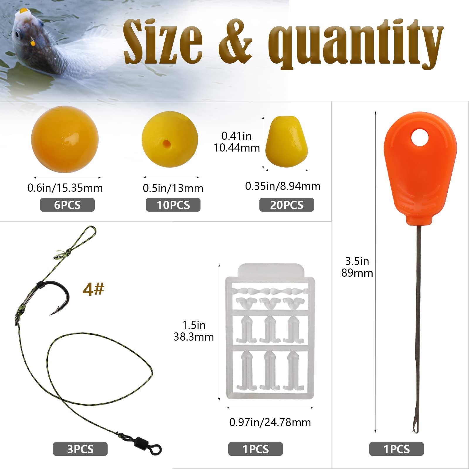 Stringer needle included for threading bait