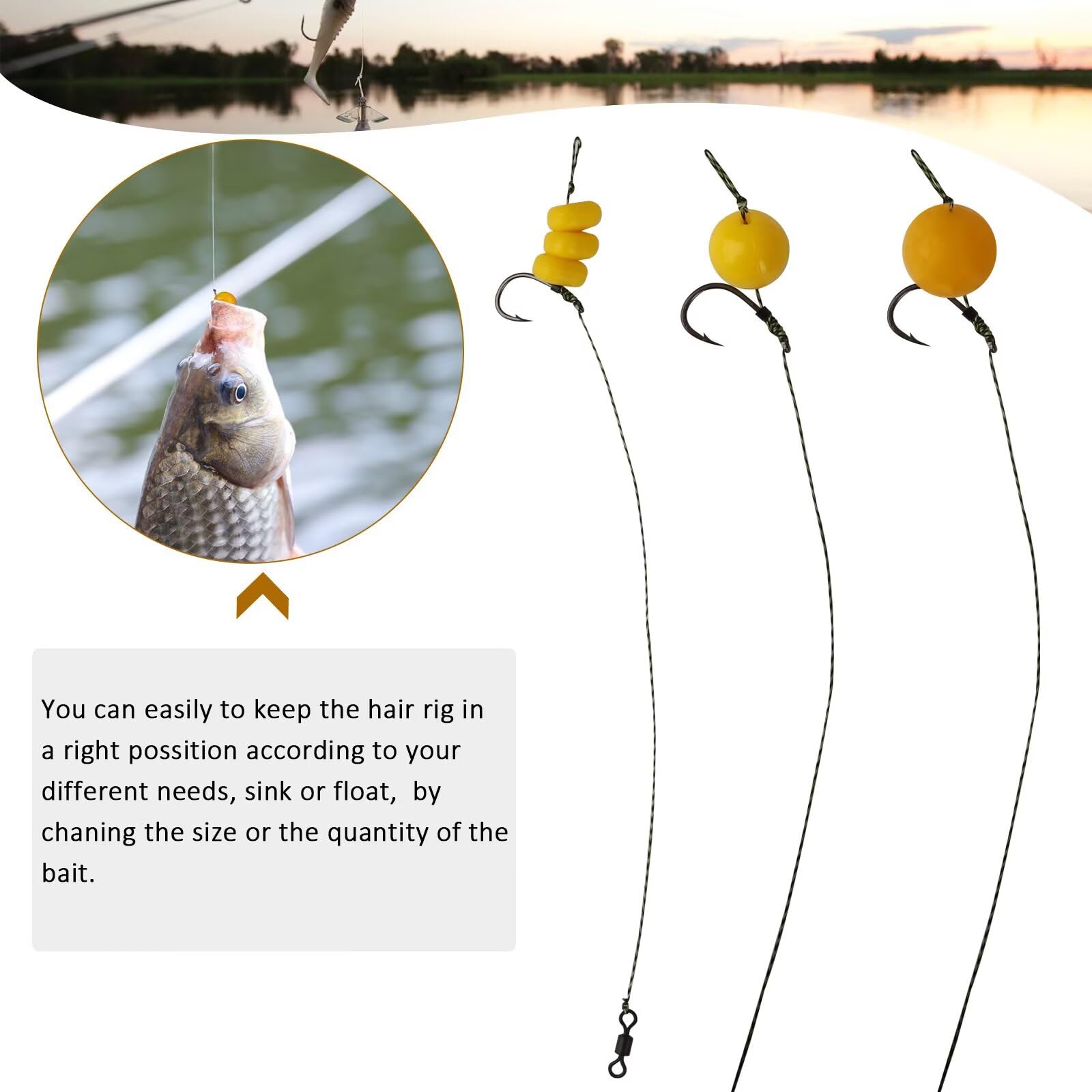 36pcs bait per size in corn flavor
