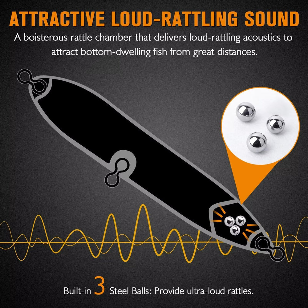 Close-up of ABS rattling float on Catfish Rig