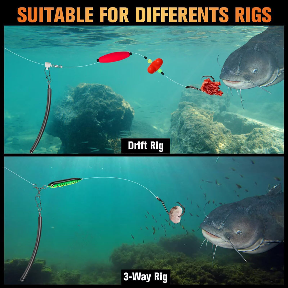 Catfish rig setup featuring Dovesun dragging weight with beads
