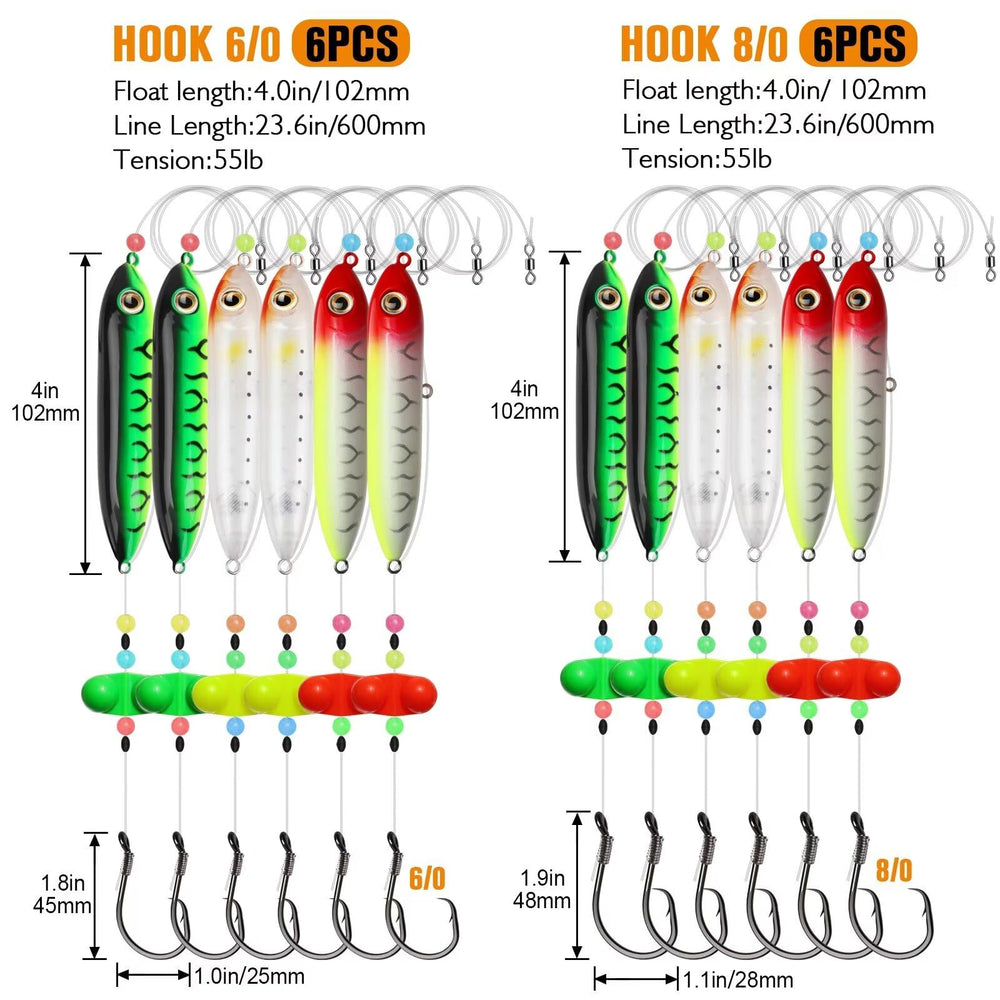 Catfish rig available in multiple colors and sizes