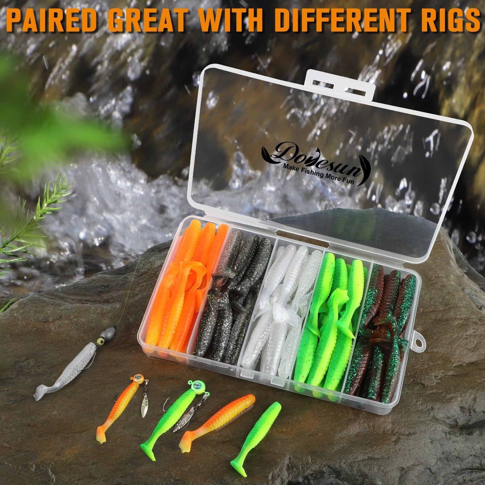 Assorted colors in Dovesun Crappie Lures Kit