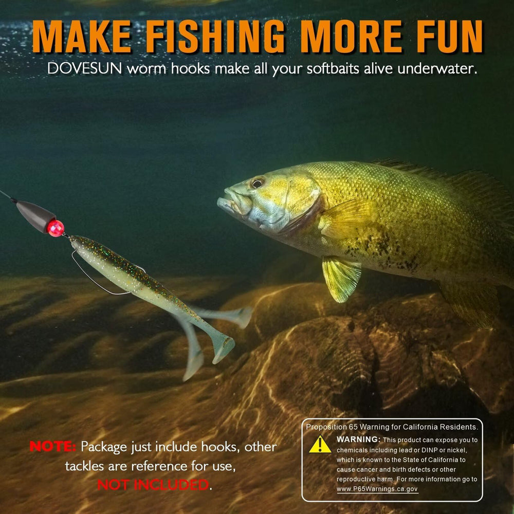 Dovesun extra-wide-gap design keeps soft plastics properly aligned.