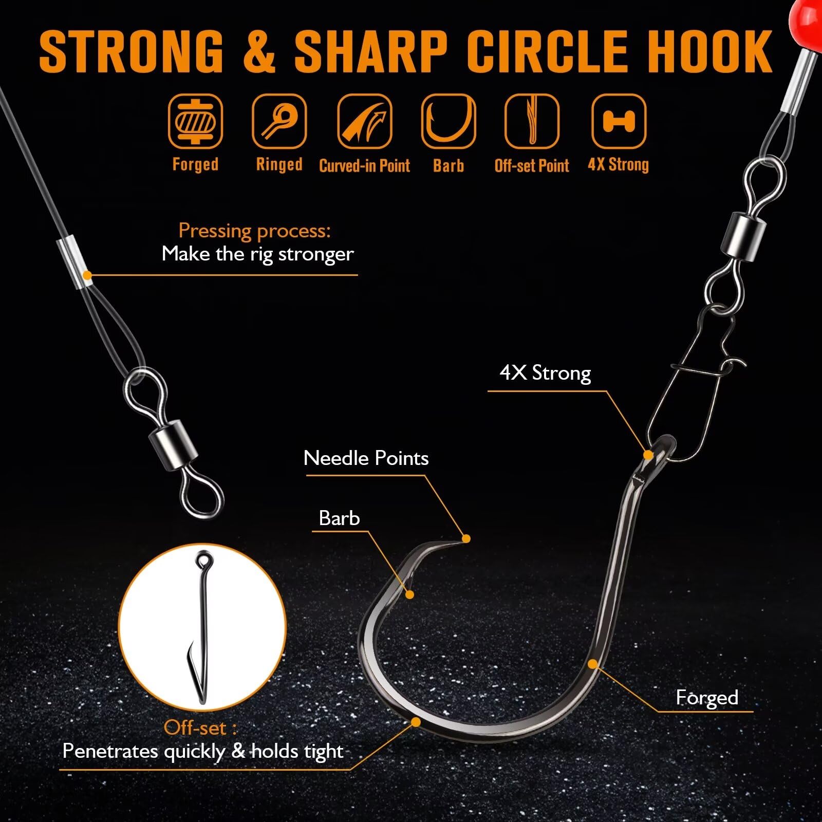 Complete rig components laid out: line, weight, swivels, beads, and hook