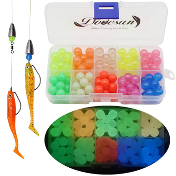 Dovesun A-Glow fishing beads 0.24in 6mm, 600pcs in assorted colors