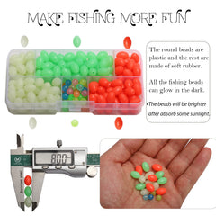 Glow in the dark fishing beads glowing in the dark