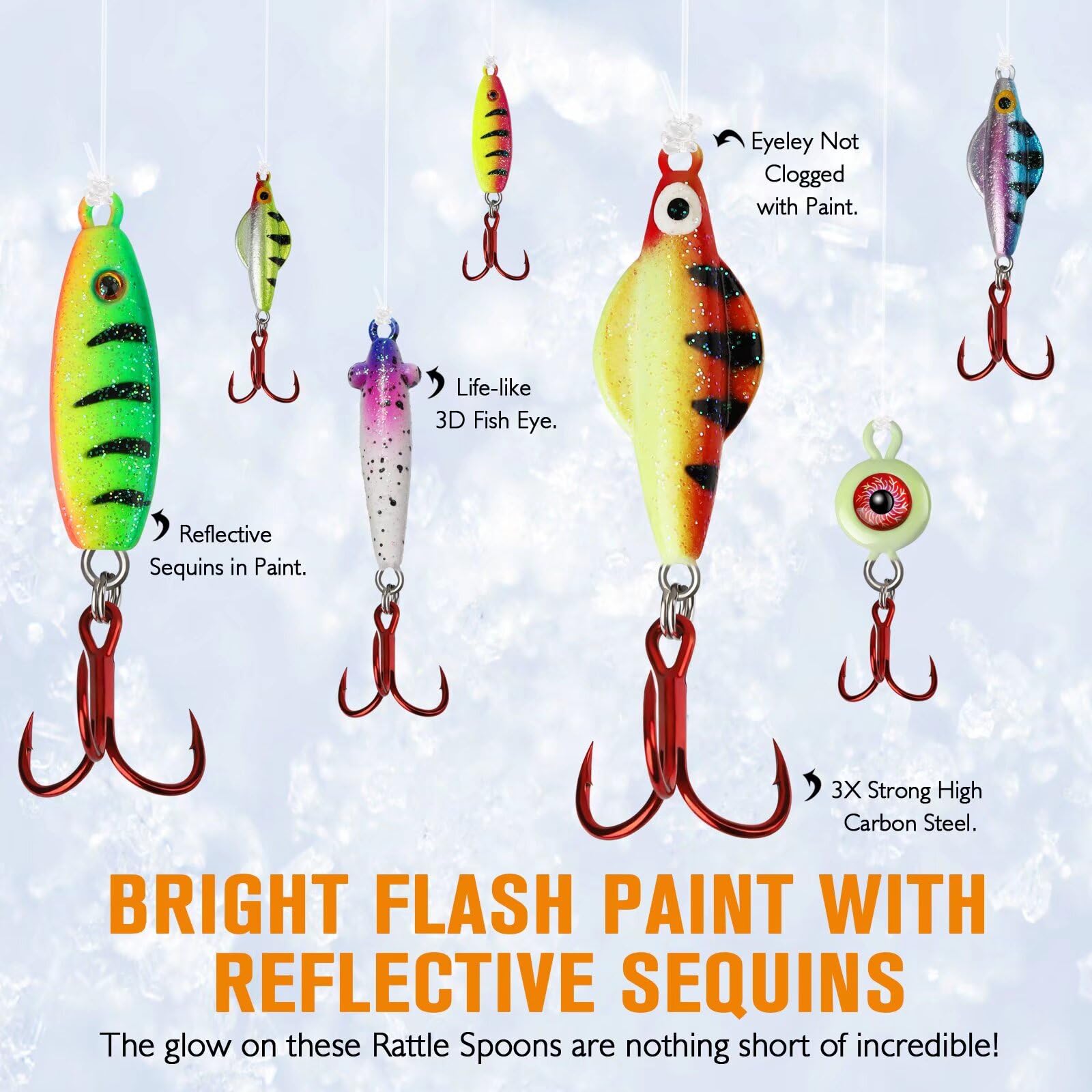 Dovesun holographic paint spoon reflects bright flash to boost lure visibility