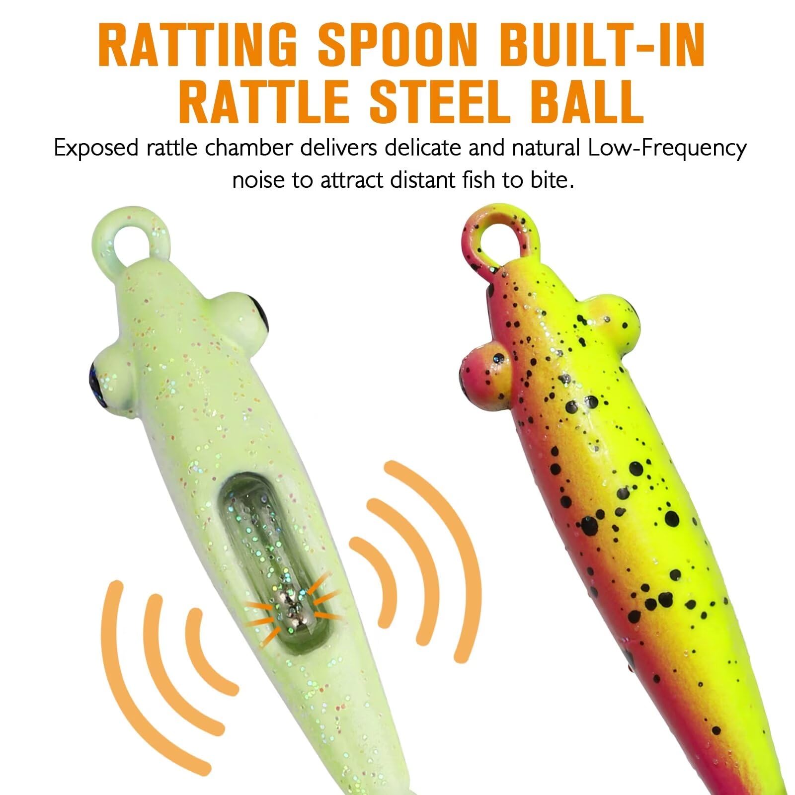 Glow-in-the-dark coating on Dovesun ice fishing spoon