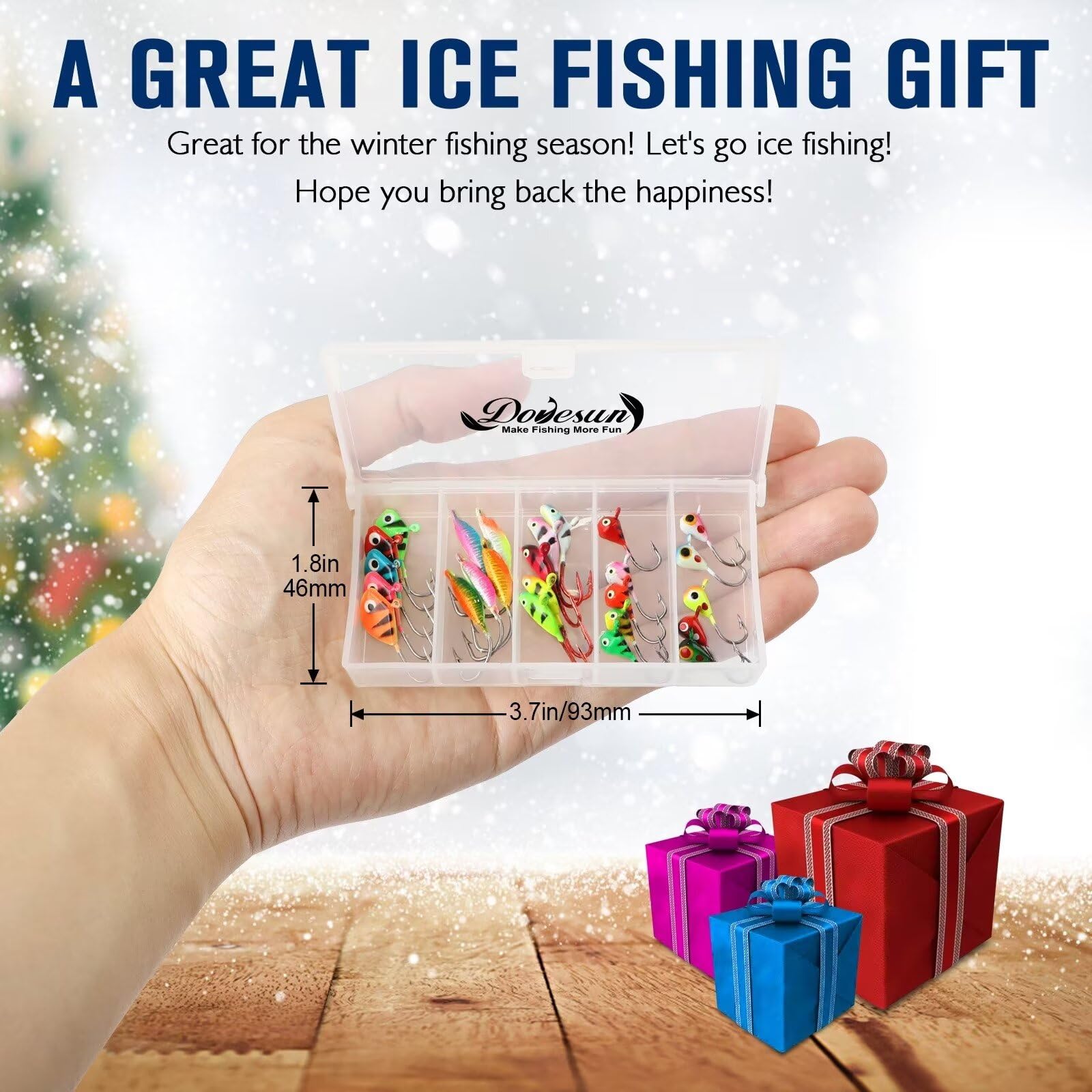 Walleye attracted to glow jig under ice