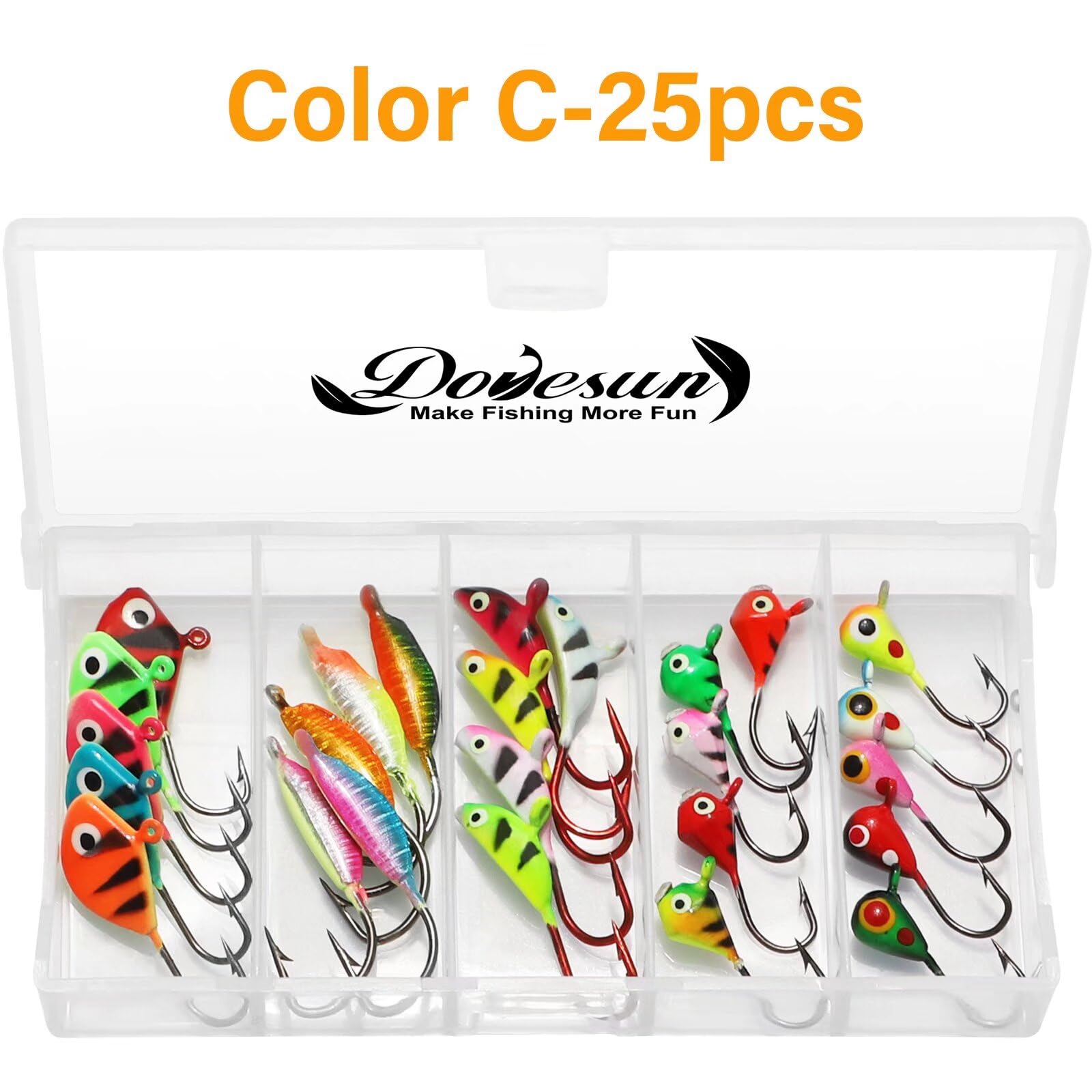 On ice setup with jigs and storage box