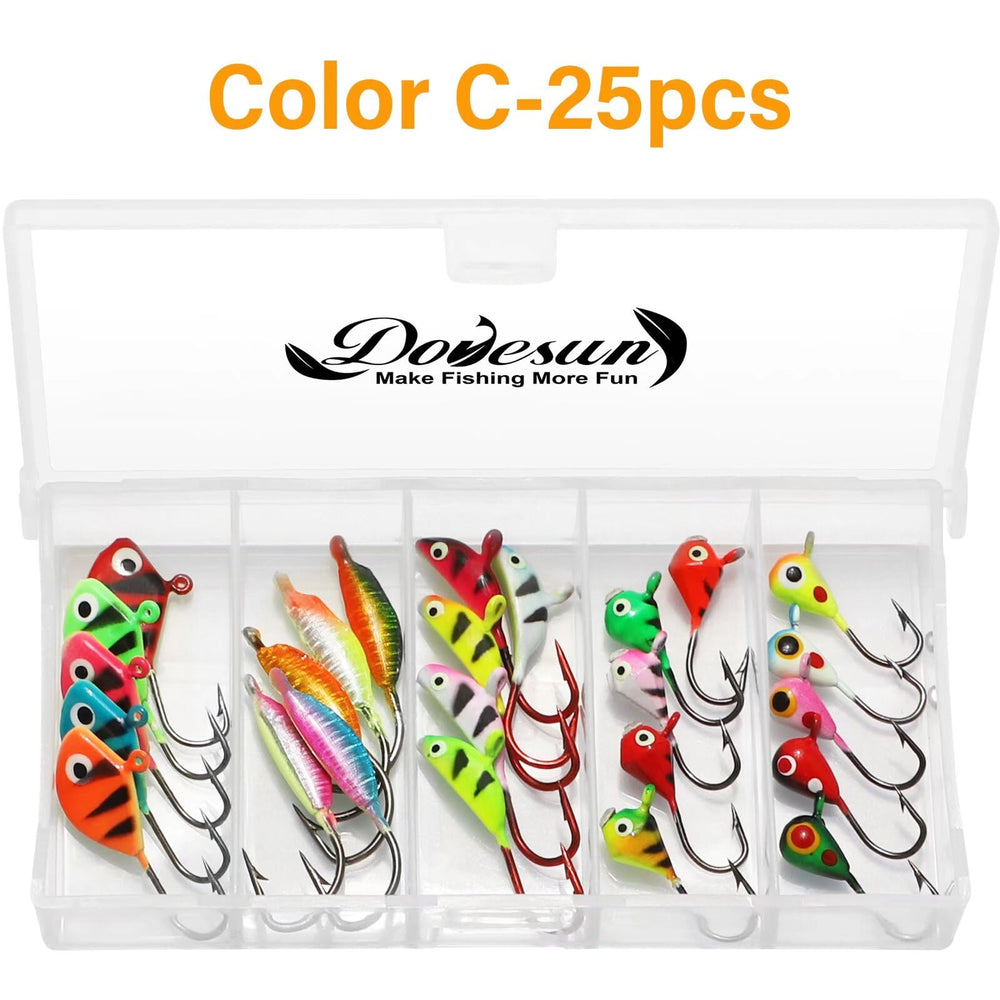 On ice setup with jigs and storage box