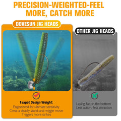 Dovesun Ned Rig jig head 1/8oz (3.5g) with 2/0 hook in a 15-pack