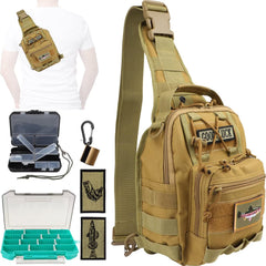 Dovesun small fishing backpack front view in khaki