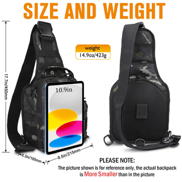Dovesun fly fishing sling pack with front pocket