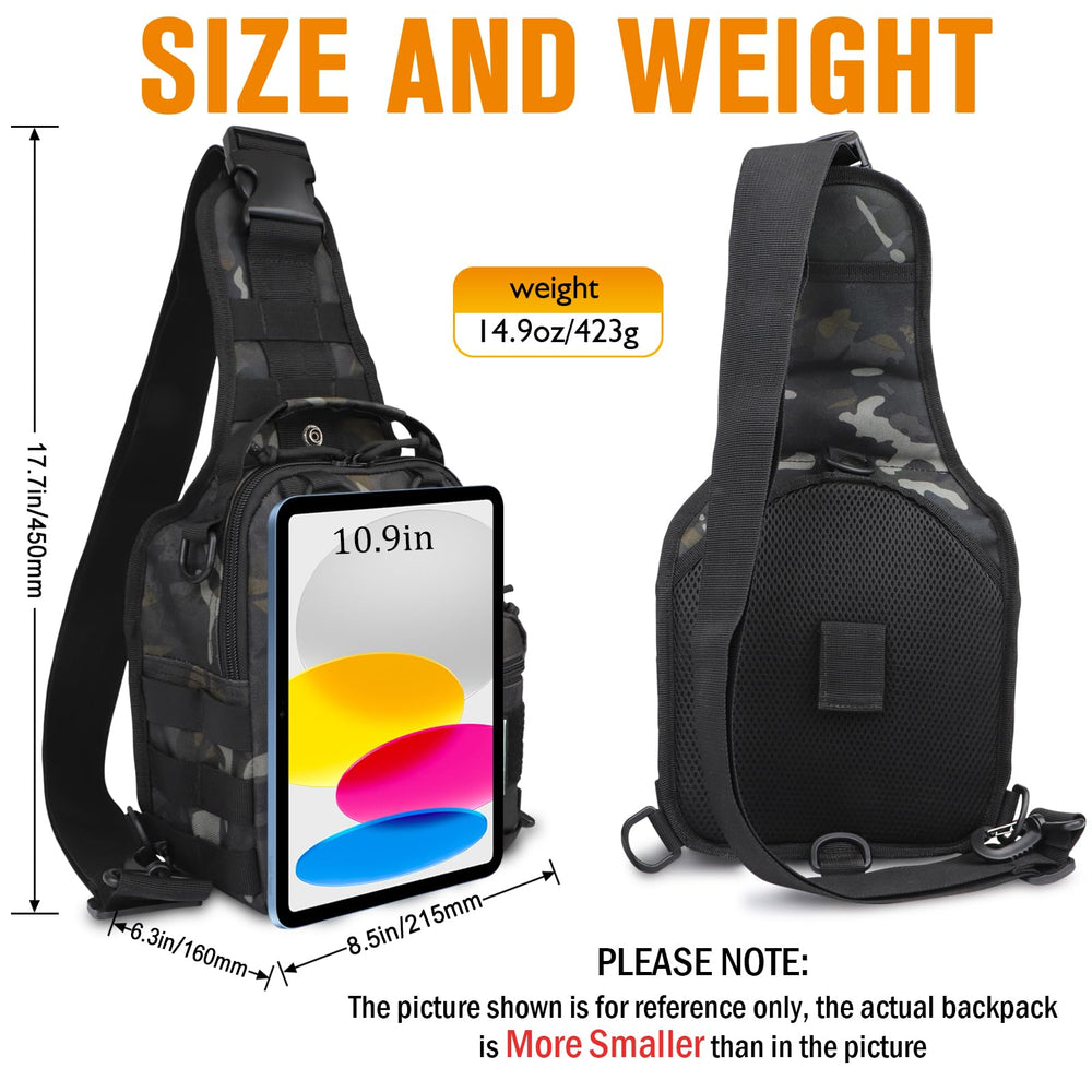 Dovesun fly fishing sling pack with front pocket