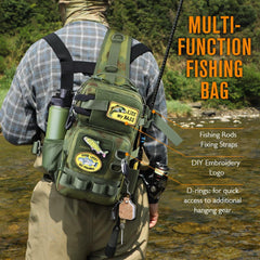 Adjustable strap and reinforced buckle detail on the bag