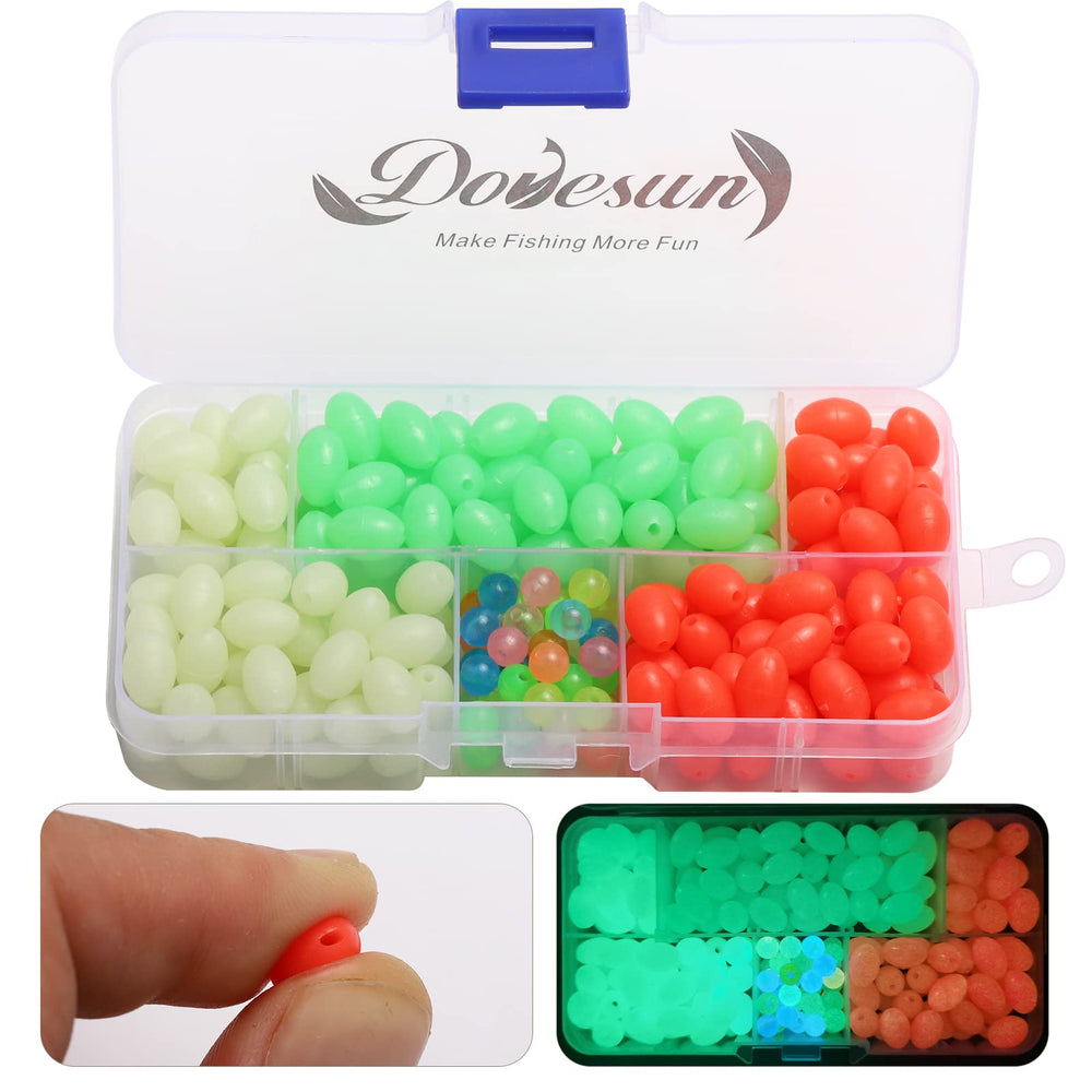 Dovesun soft rubber fishing beads and oval beads in a package