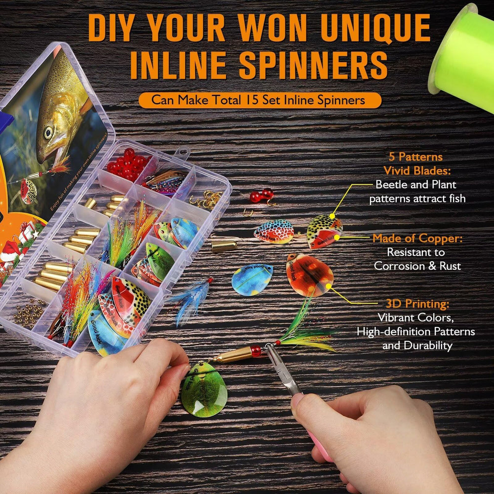 Copper weights and inline spinner blades for Dovesun kit