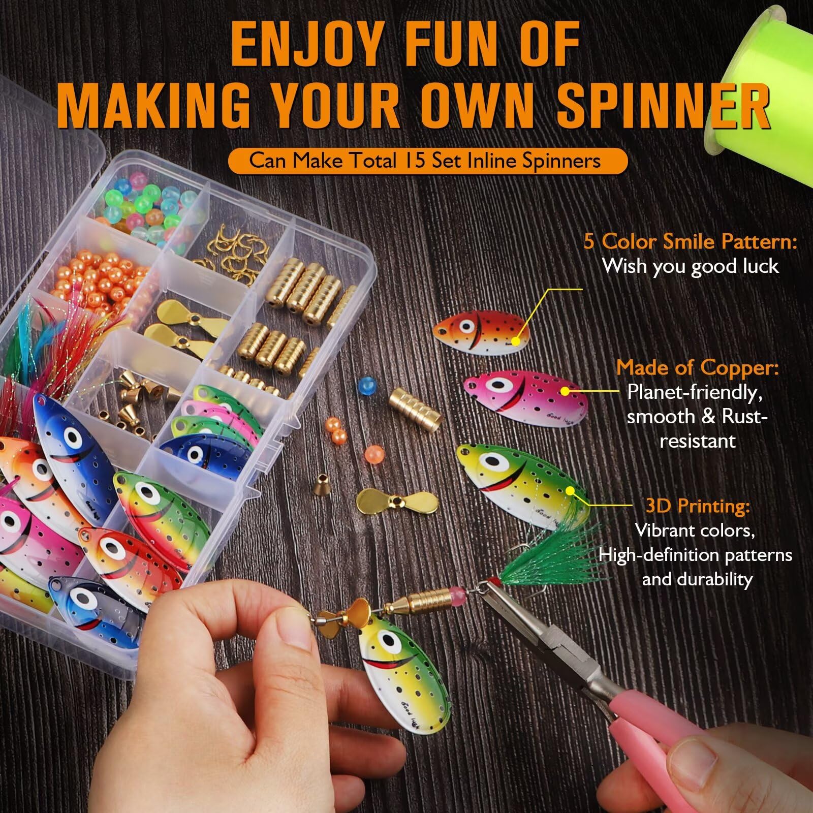 Copper Colorado blade spinner components for bass lure making
