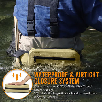 dovesun waterproof 500d oxford fabric emphasizes rugged protection for gear during river trips.