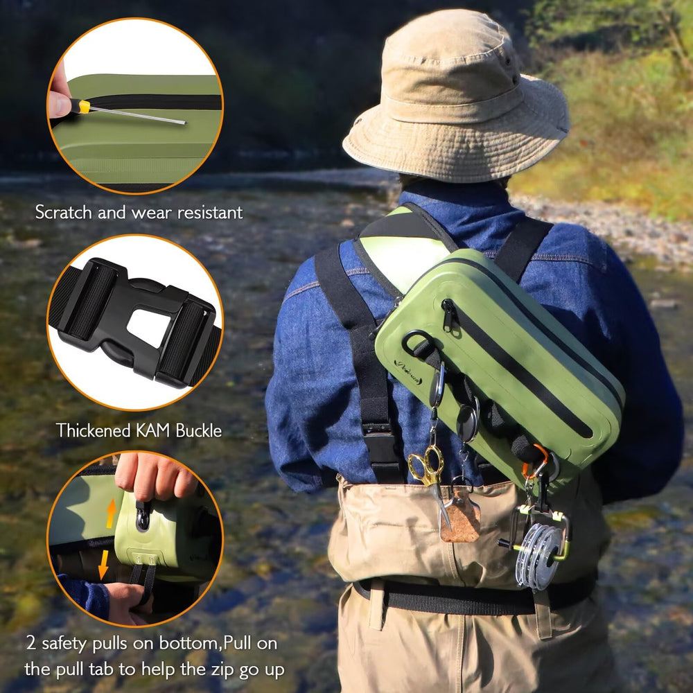 Dovesun capacity-3-3l-visual-view demonstrates compact storage for flies and leaders.