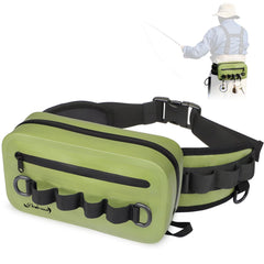 Dovesun waterproof fishing fanny pack front view in Army Green