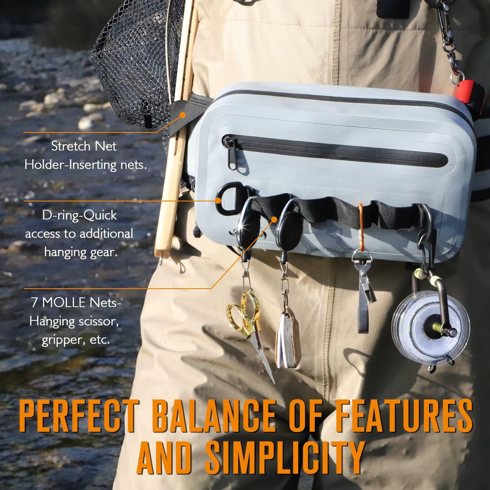 Adjustable waist strap and padded back support