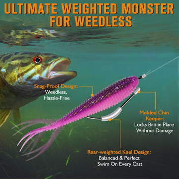 Weedless design with extra-wide gap on swimbait hook
