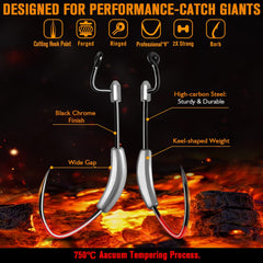 High carbon steel construction and black nickel finish