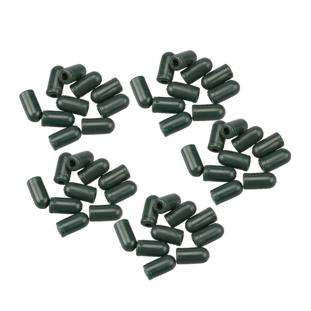 Dovewill green buffer beads improve visibility and tidy presentation on rigs.