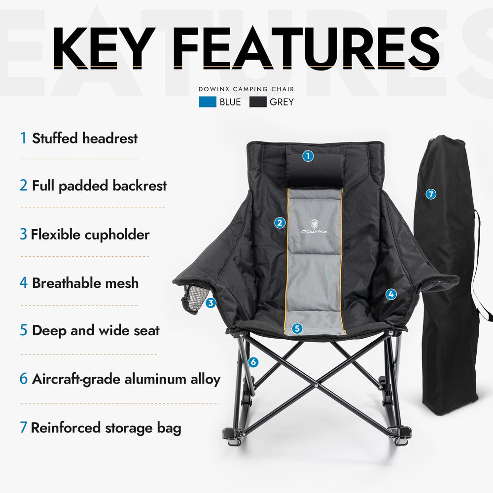 Dowinx oversized rocking chair beverage holder demonstrates easy-access drinks during outdoor time