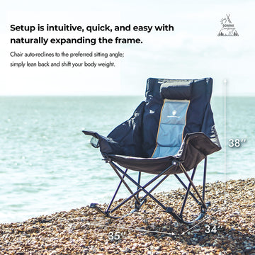 Dowinx oversized rocking chair in use on lawn provides cozy outdoor seating