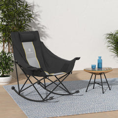 Dowinx oversized rocking chair side pocket highlights convenient storage within reach