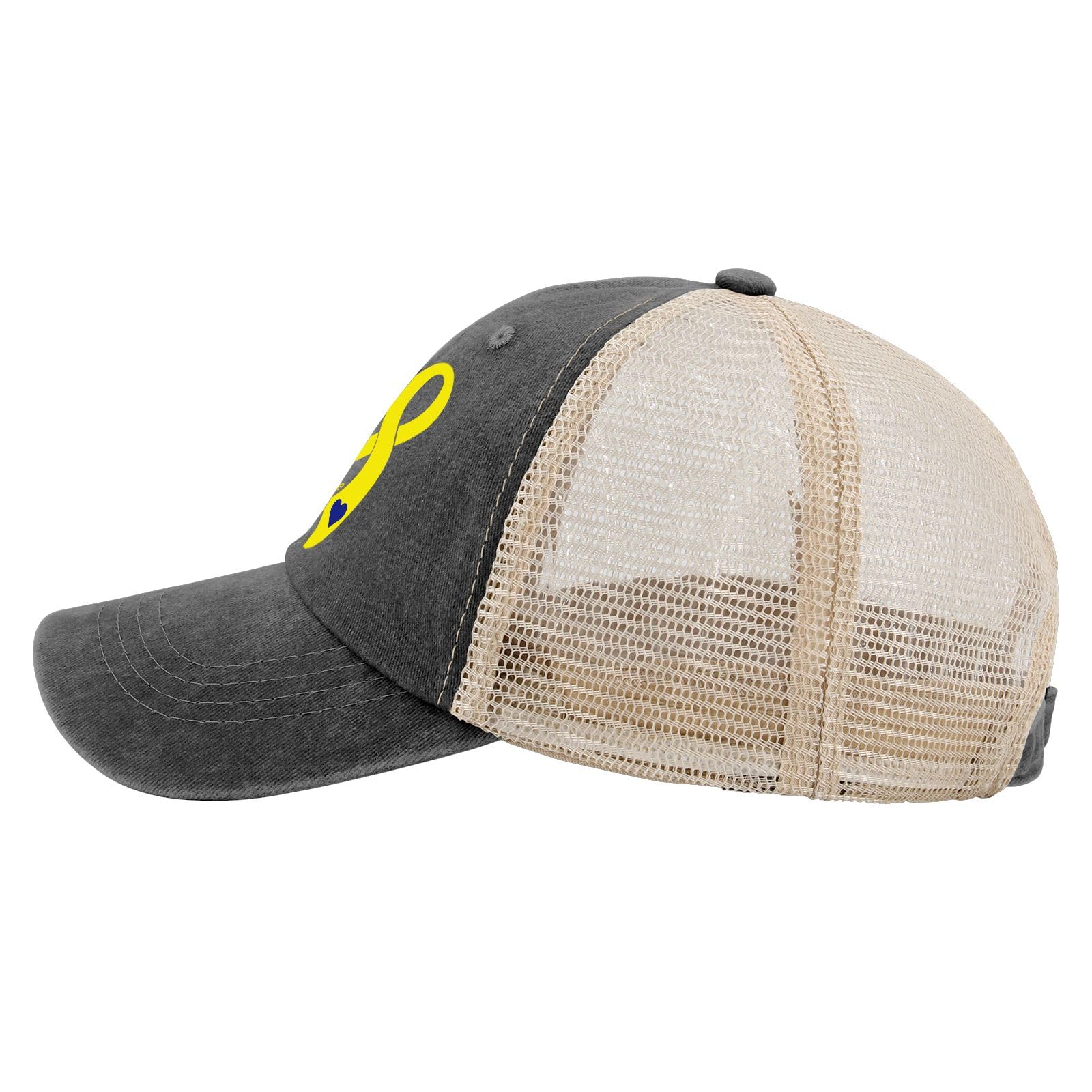 Right side profile of awareness hat