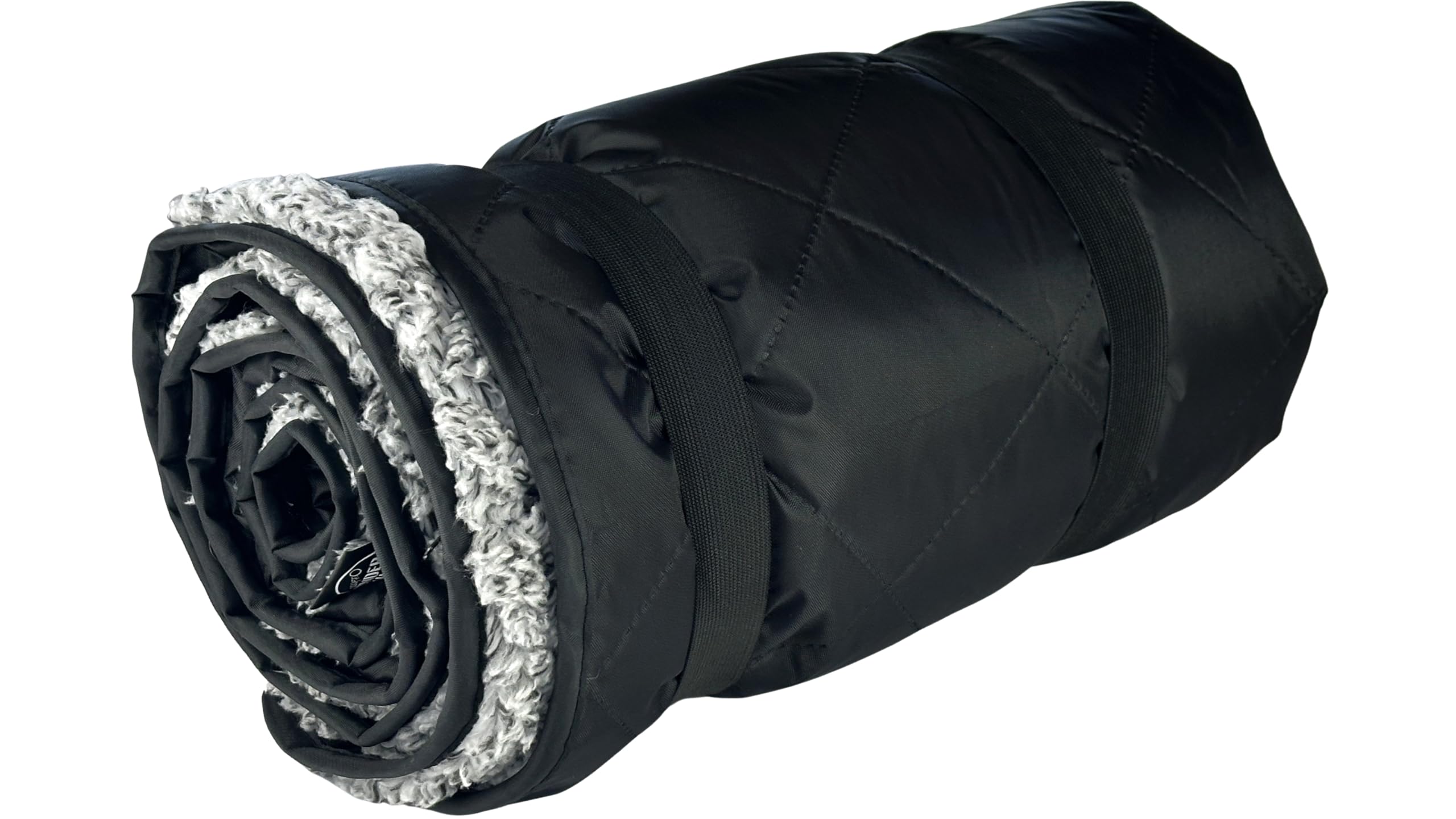 Down Under Outdoors 82x55 blanket shown with a stuff sack for travel storage.