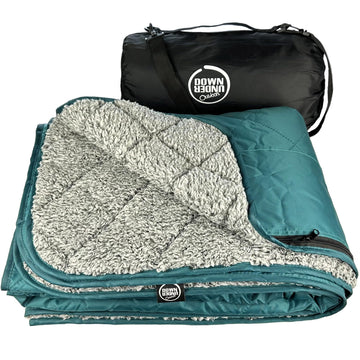 Down Under Outdoors large blanket cape-wear for hands-free stadium comfort.