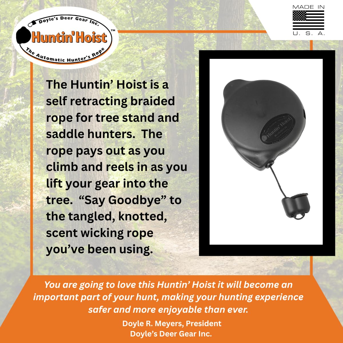 Doyles Deer Gear Huntin Hoist USA-made craftsmanship
