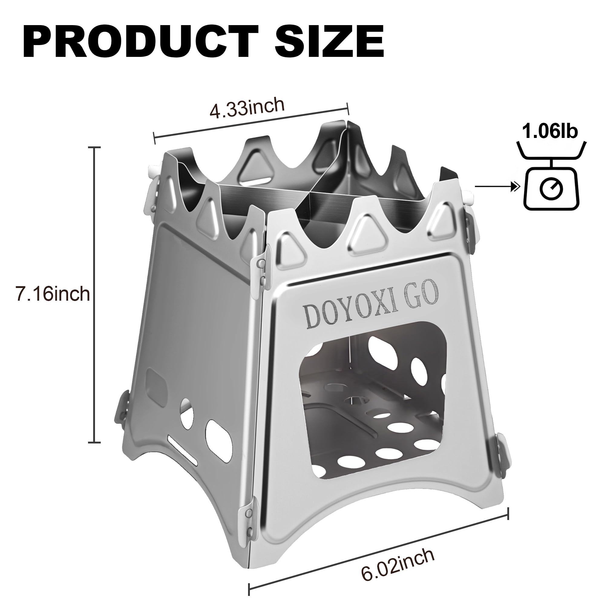 DOYOXIGO lightweight stove fits small packs for easy transport.