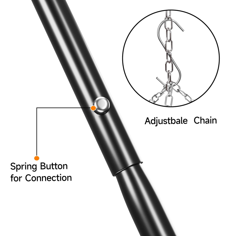 DPZM campfire tripod with stable telescopic buckle design on uneven terrain