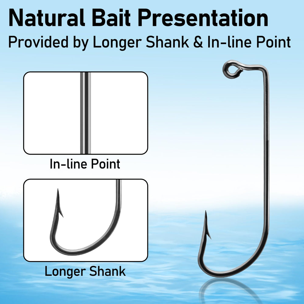 High carbon steel jig hook with black nickel finish