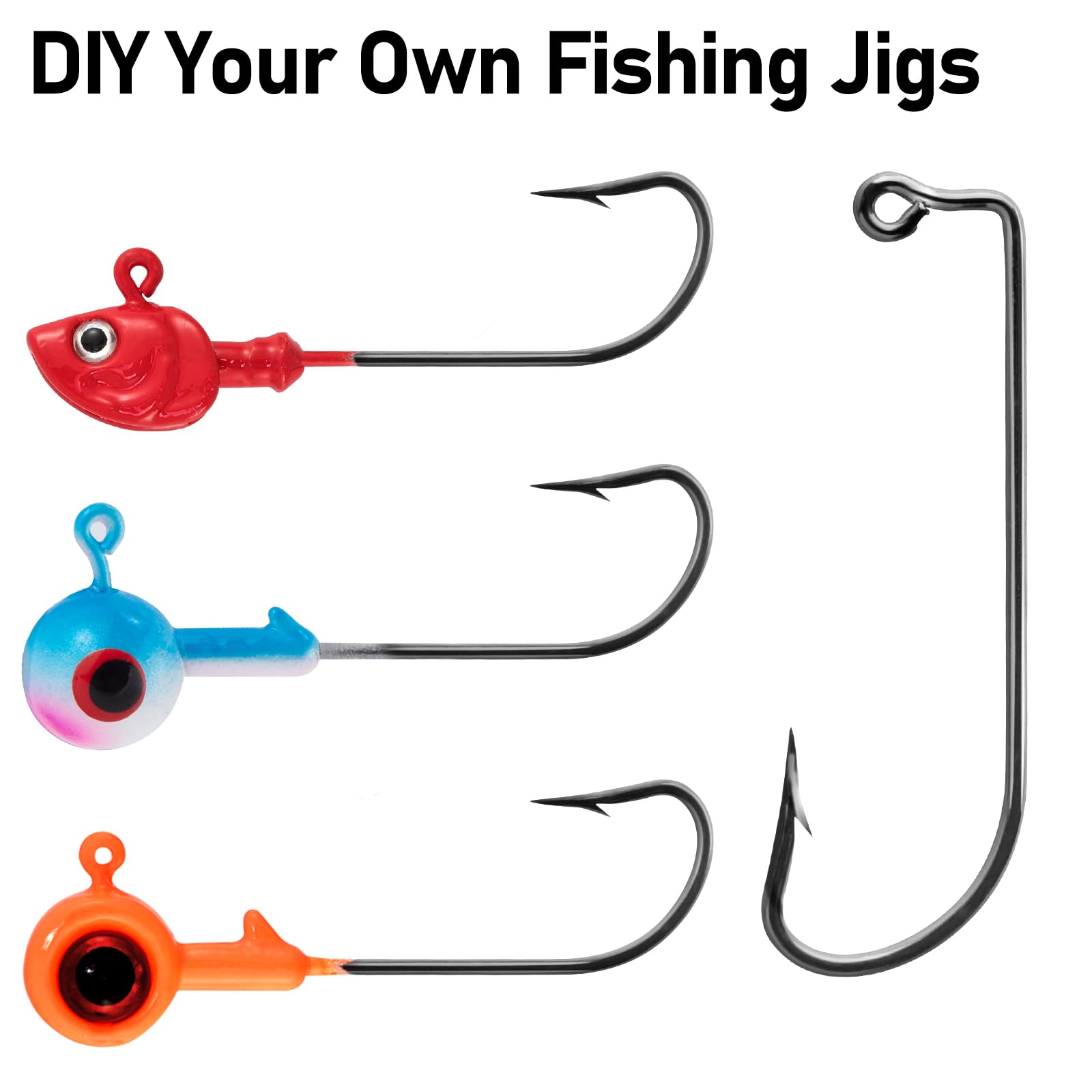 Jig hook tip kept up to prevent snagging on bottom