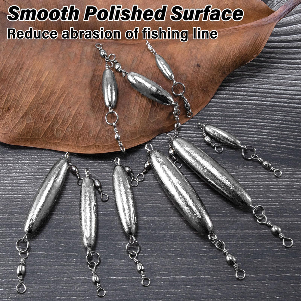 Dr.Fish inline trolling sinker 1/2 oz with double swivel