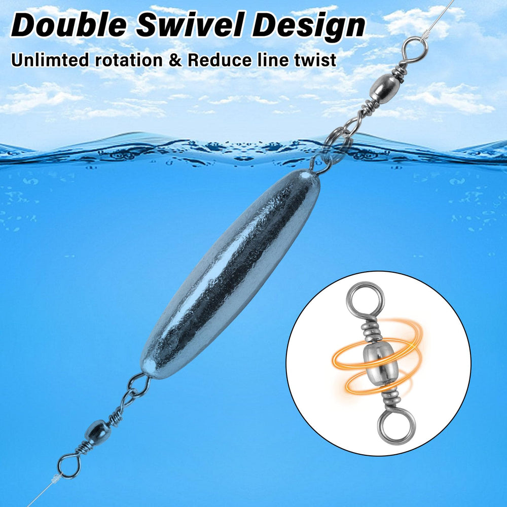 Dr.Fish inline trolling sinker 3/16 oz with double swivel