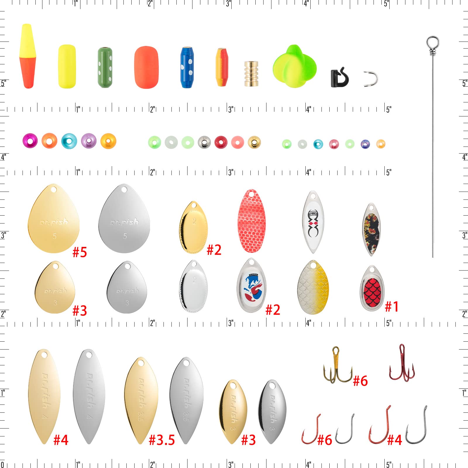 60 hooks and 70 clevises for versatile rigs