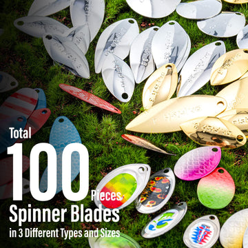 30 spinner shafts and 30 lure bodies for spinnerbait creation
