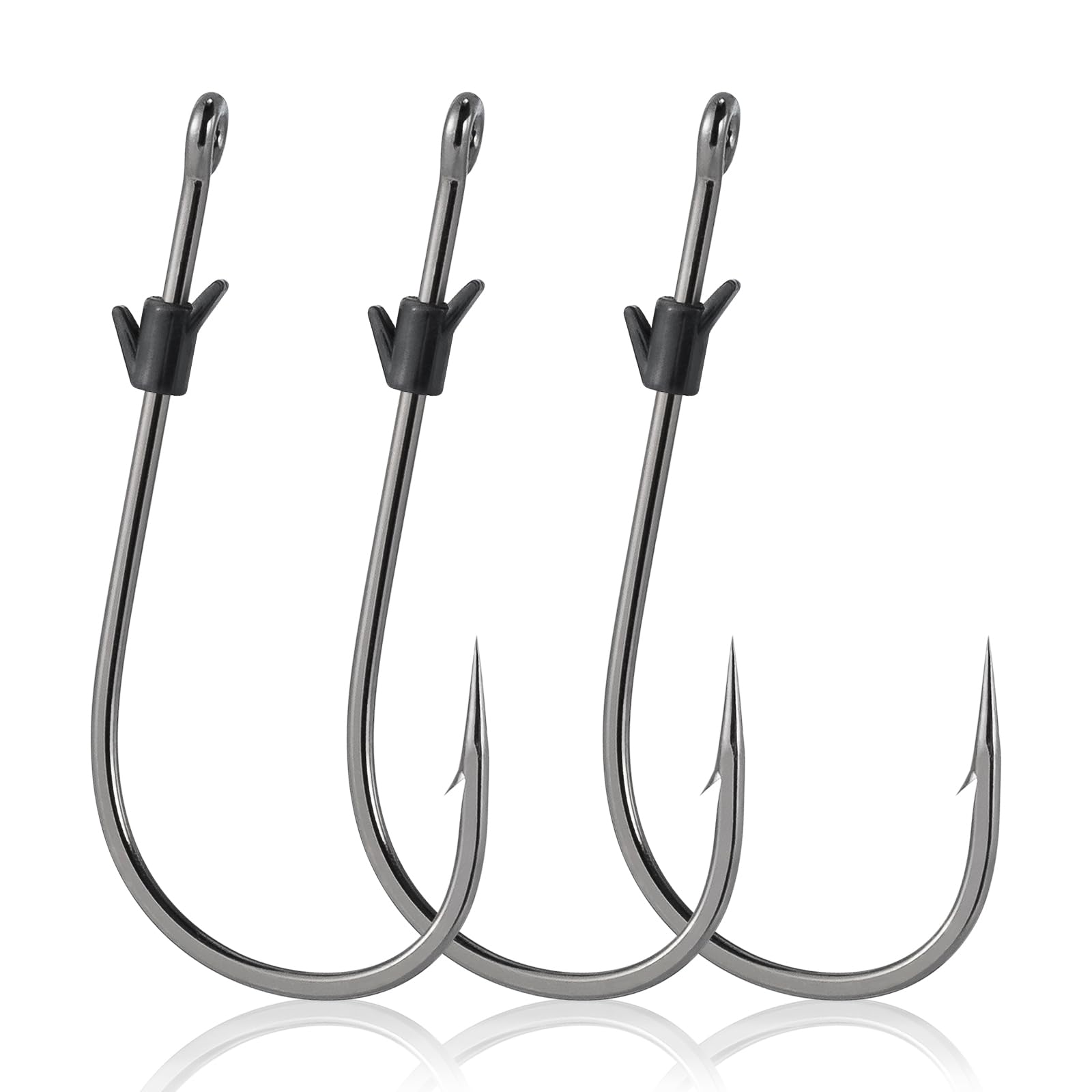 Dr.Fish 20 Pack Heavy Cover Hooks – dual-barb bait keeper close-up